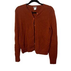 J.Crew Womens 100% Cashmere Cardigan Sweater Medium Rust